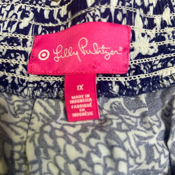Lilly Pulitzer Target Blue White Strapless UpStream Fish Print Jumpsuit Size 1X - Picture 5 of 8